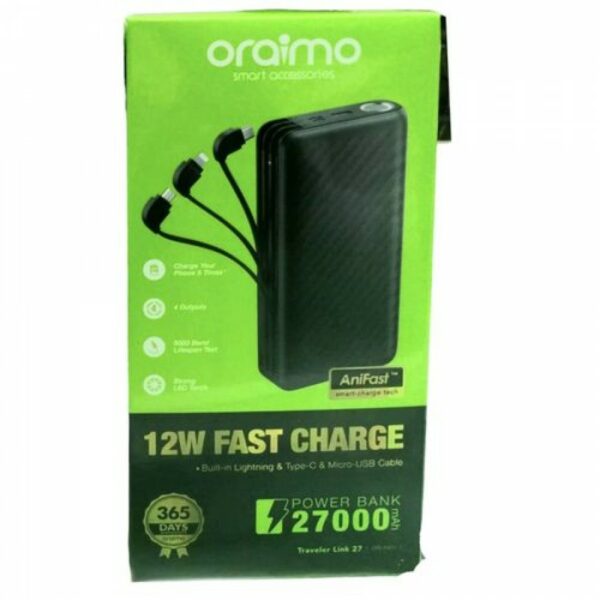 Oraimo 12W Fast Charge Power Bank