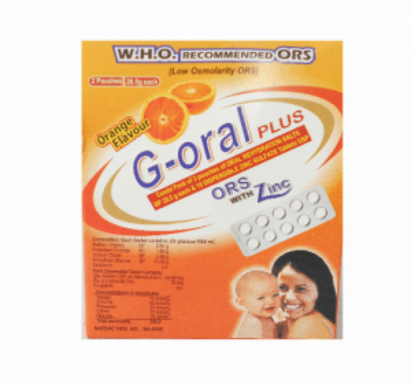G-Oral Plus ORS With Zinc(Orange Flavor)