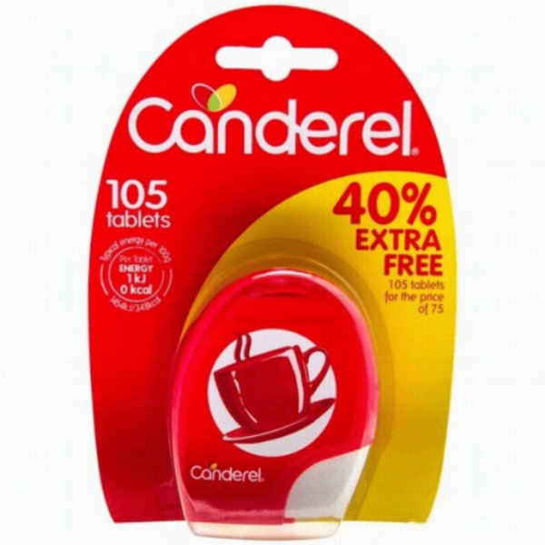 Canderel 105 Tablets 40% Extra Free 8.93g