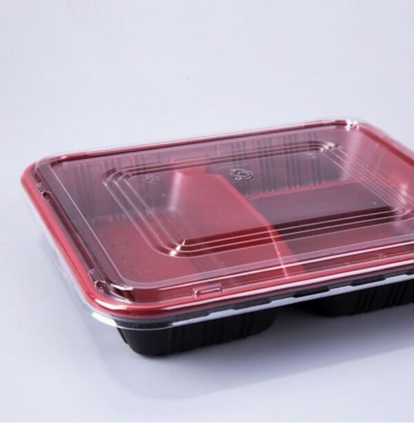 Cera 2 in 1 Disposable Takeaway Plate Black & Red