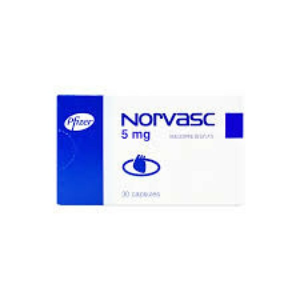 Norvasc Amlodipine Besylate 5mg 30 Tabs Per Card