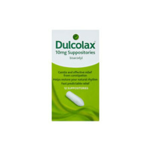 Dulcolax Twelve Plus 10mg 12 Suppositories Per Supp